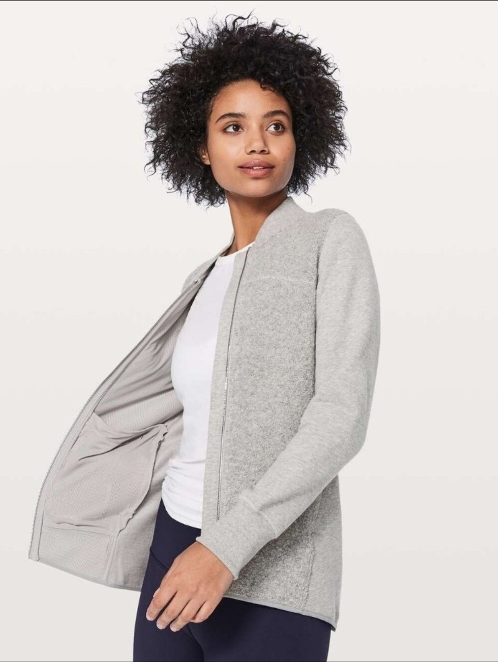EUC - Lukulemon Stand Out Sherpa Jacket - Grey Size 10/12